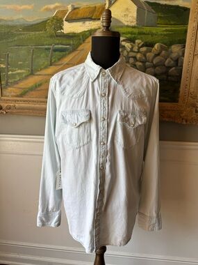 Tecovas Light Blue Western Denim Shirt
